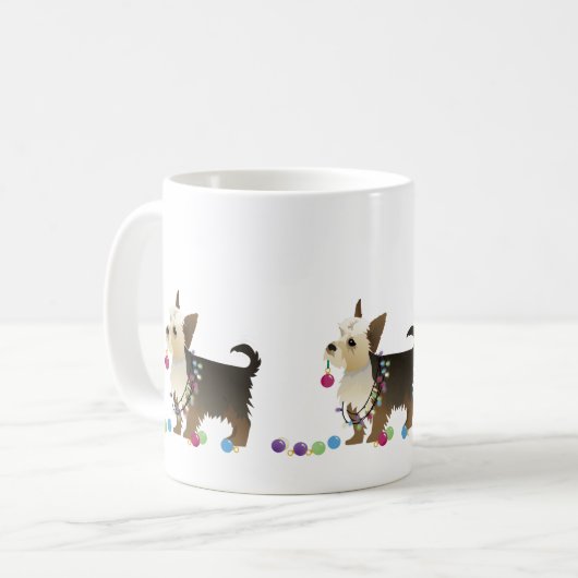 Yorkie Christmas Design Kaffeetasse (Vorderseite Links)