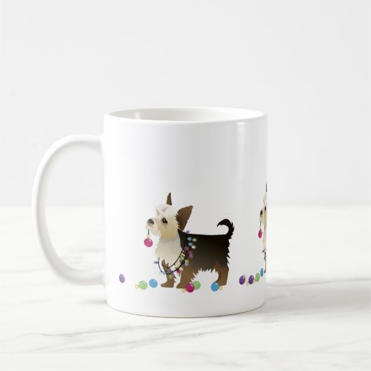 Yorkie Christmas Design Kaffeetasse (Links)