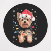 Yorkie Christmas Dog Long Xmas Geschenk Etiketten (Design 1)