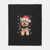 Yorkie Christmas Dog Long Xmas Geschenk Fleecedecke (Vorderseite)