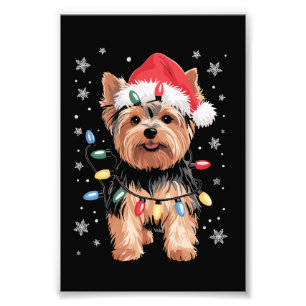 Yorkie Christmas Dog Long Xmas Geschenk Fotodruck