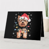 Yorkie Christmas Dog Long Xmas Geschenk Karte (Vorderseite)