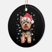 Yorkie Christmas Dog Long Xmas Geschenk Keramik Ornament (Links)