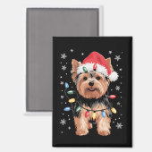 Yorkie Christmas Dog Long Xmas Geschenk Magnet (Vorderseite/Rückseite)