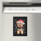 Yorkie Christmas Dog Long Xmas Geschenk Magnet (In Situ (Geschirrspüler))