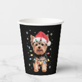 Yorkie Christmas Dog Long Xmas Geschenk Pappbecher (Vorderseite)