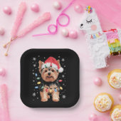 Yorkie Christmas Dog Long Xmas Geschenk Pappteller (Party)