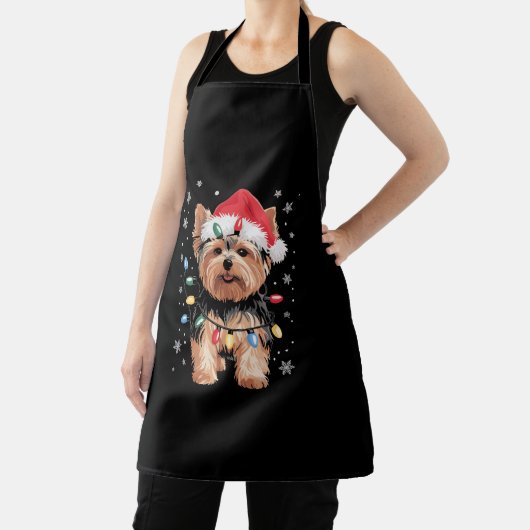 Yorkie Christmas Dog Long Xmas Geschenk Schürze (InSitu)