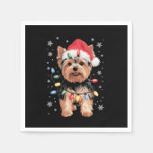 Yorkie Christmas Dog Long Xmas Geschenk Serviette (Vorderseite)