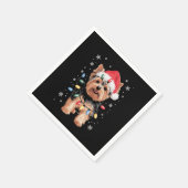 Yorkie Christmas Dog Long Xmas Geschenk Serviette (Ecke)