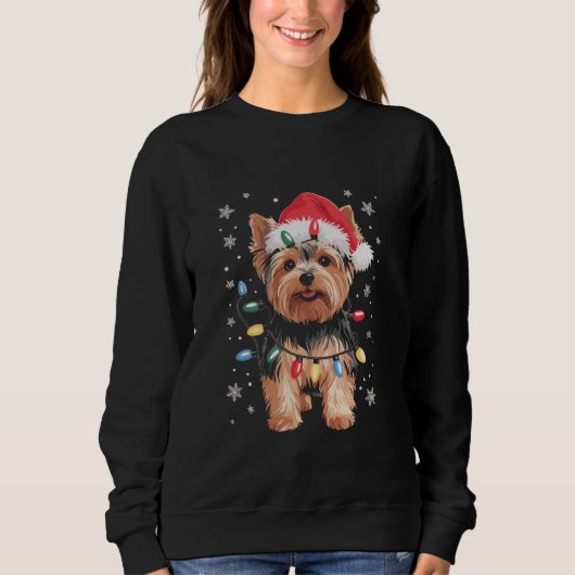 Yorkie Christmas Dog Long Xmas Geschenk Sweatshirt (Vorderseite)