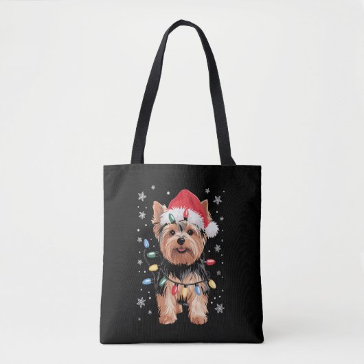 Yorkie Christmas Dog Long Xmas Geschenk Tasche (Vorderseite)