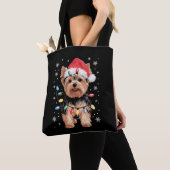 Yorkie Christmas Dog Long Xmas Geschenk Tasche (Von Nahem)