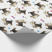 Yorkie Christmas Dog Pattern Wrapping Paper Geschenkpapier (Ecke)