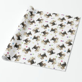 Yorkie Christmas Dog Pattern Wrapping Paper Geschenkpapier (Ungerollt)
