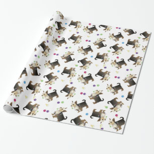 Yorkie Christmas Dog Pattern Wrapping Paper Geschenkpapier
