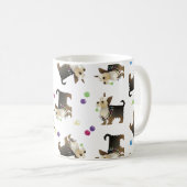 Yorkie Christmas Dog Seamless Pattern Tasse (VorderseiteRechts)