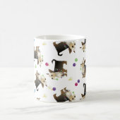 Yorkie Christmas Dog Seamless Pattern Tasse (Mittel)