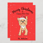 Yorkie Christmas Feiertagskarte (Vorne/Hinten)