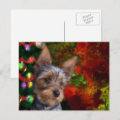 Yorkie Christmas Feiertagspostkarte (Vorne/Hinten)