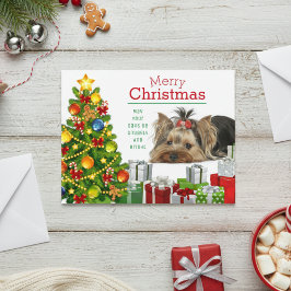 Yorkie Christmas Grußkarte Feiertagspostkarte