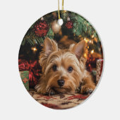 Yorkie Christmas Keramik Ornament (Links)
