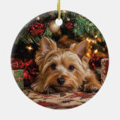 Yorkie Christmas Keramik Ornament (Hinten)