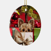 Yorkie Christmas Keramik Ornament (Rechts)