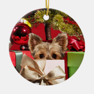 Yorkie Christmas Keramik Ornament
