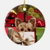 Yorkie Christmas Keramik Ornament (Hinten)