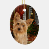 Yorkie Christmas Keramik Ornament (Hinten)