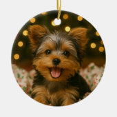 Yorkie Christmas Keramik Ornament (Vorne)