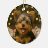 Yorkie Christmas Keramik Ornament (Links)