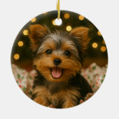 Yorkie Christmas Keramik Ornament (Hinten)