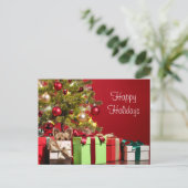 Yorkie Christmas Postkarte (Stehend Vorderseite)