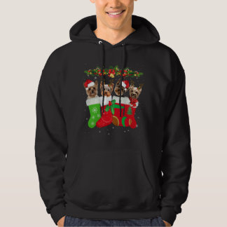 Yorkie Christmas Strumpf Dog Lover Xmas Geschenk Hoodie