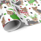 Yorkie Christmas Yorkshire Terrier Dog Geschenkpapier (Rolleneckpunkt)