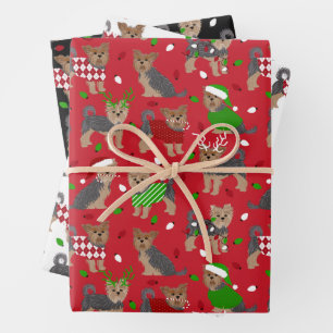 Yorkie Christmas Yorkshire Terrier Dog Geschenkpapier Set