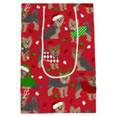 Yorkie Christmas Yorkshire Terrier Dog Mittlere Geschenktüte (Rückseite)