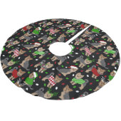 Yorkie Christmas Yorkshire Terrier Dog Polyester Weihnachtsbaumdecke (Schrägansicht)