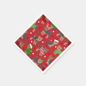 Yorkie Christmas Yorkshire Terrier Dog Serviette (Ecke)