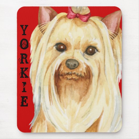 Yorkie Color Block Mouse Pad Mousepad (Vorne)