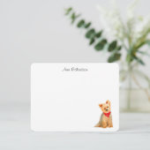 Yorkie Custom flach Dankeskarte (Stehend Vorderseite)