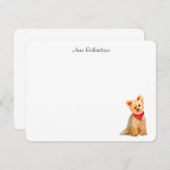 Yorkie Custom flach Dankeskarte (Vorne/Hinten)