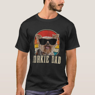 Yorkie Dad Sonnenbrille Lustiger Hund Vintage York T-Shirt