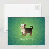 Yorkie Danke Design Postkarte (Vorne/Hinten)