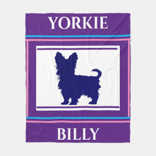 Yorkie Decke. Personalisierter Name. Fleecedecke