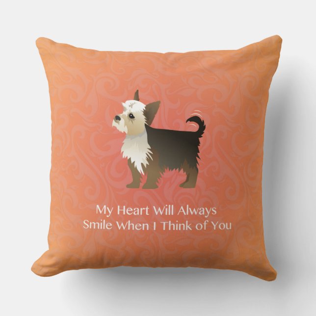 Yorkie denken an euch Design. Kissen (Vorderseite)