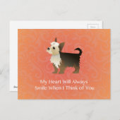 Yorkie denken an euch Design. Postkarte (Vorne/Hinten)