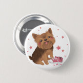 Yorkie der Niedlichste Trouble Maker Button (Vorne & Hinten)